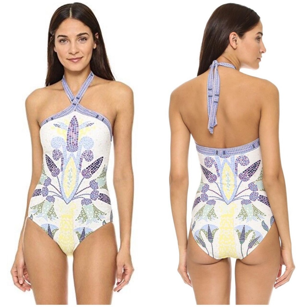 TORY BURCH Provence Pompeii Mosaic One Piece Swimsuit Sz M NWT